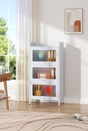 H&O Direct Vertical File Cabinet For Home Office Storage Cabinet with 3 Shelves in White - thumbnail 2