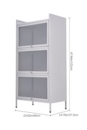 H&O Direct Vertical File Cabinet For Home Office Storage Cabinet with 3 Shelves in White - thumbnail 6