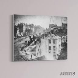 "Artery8 Daguerre Boulevard Du Temple Paris Canvas Wall Art Print in Grey - Size: W18"" x H24""" - thumbnail 2