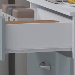 Harmin High Gloss Grey on White 5 Drawer Sideboard / Cupboard / Chest - thumbnail 6