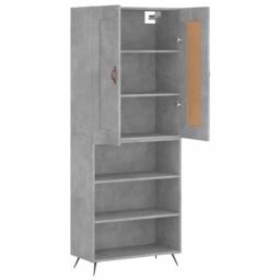 Berkfield Home Highboard Concrete Grey 69.5x34x180 cm Engineered Wood - thumbnail 4