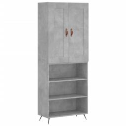 Berkfield Home Highboard Concrete Grey 69.5x34x180 cm Engineered Wood - thumbnail 3