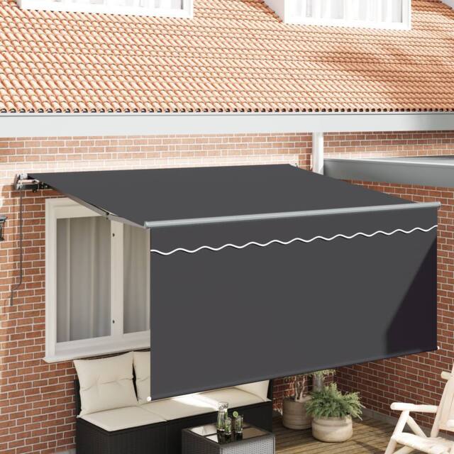 Berkfield Home Retractable Awning Retractable Manual Anthracite 300 x 200 cm Fabric - image 1