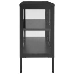 Berkfield Home Sideboard Anthracite 105x35x70 cm Steel & Glass in Black - Size: 105 x 35 x 70 cm - thumbnail 4