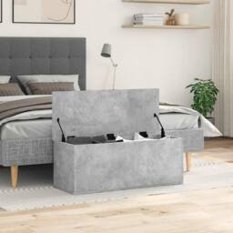 Berkfield Home Storage Box Concrete Grey 90x35x35 cm Engineered Wood - Size: 90 x 35 x 35 cm - thumbnail 3