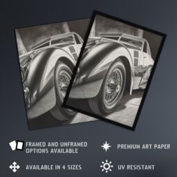 "Artery8 Hyper Realism Pencil Drawing Sports Car Graphic Gift For Him Unframed Wall Art Print Poster Home Decor Premium - Size: W12"" x H16""" - thumbnail 2