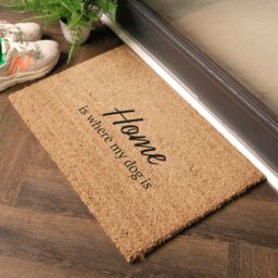 Artsy Mats Home Is Where My Dog Is Coir Doormat (60 x 40cm) in Brown - Size: 40 cm x 60 cm - thumbnail 2