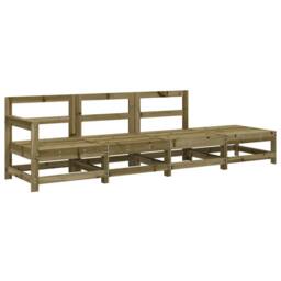 Berkfield Home Beautiful 4 Piece Garden Lounge Set Impregnated Wood Pine in Brown - thumbnail 3