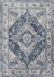 Livabliss Jolie-Vintage Grey Blue Black Burgundy Traditional Boho Living Dining Bedroom Rug in Charcoal - Size: 200 cm x 275 cm - thumbnail 2