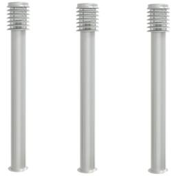 Berkfield Home Outdoor Floor Lamps 3pcs Silver 110cm Stainless Steel - thumbnail 2