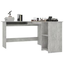 Berkfield Home L-Shaped Corner Desk Concrete Grey 120x140x75 cm Engineered Wood - Size: 120 x 140 x 75 cm