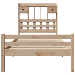 Berkfield Home Bookcase Bed without Mattress 100x200cm Solid Wood Pine in Brown - Size: 100x200 cm - thumbnail 4