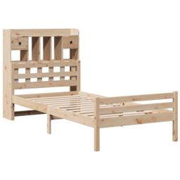 Berkfield Home Bookcase Bed without Mattress 100x200cm Solid Wood Pine in Brown - Size: 100x200 cm - thumbnail 3