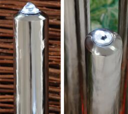 Primrose Stainless Steel Polished 3 Tube Column Water Feature Fountain 121cm in Metallic Silver - thumbnail 3
