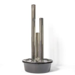Primrose Stainless Steel Polished 3 Tube Column Water Feature Fountain 121cm in Metallic Silver - thumbnail 6