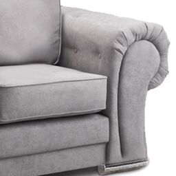 Furnishings For Less UK Milan 4 Seater L Shaped Corner Sofa Full Back Chesterfield Arms Grey Left Hand Facing - thumbnail 4