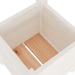 Berkfield Home Garden Planter White 31x31x31 cm Solid Pinewood - Size: 31 x 31 x 31 cm - thumbnail 6