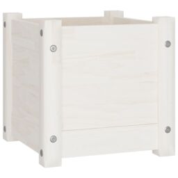 Berkfield Home Garden Planter White 31x31x31 cm Solid Pinewood - Size: 31 x 31 x 31 cm - thumbnail 2