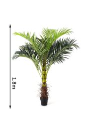 Living and Home 1.8m Fake Plants Artificial Plants Indoor Décor Areca Palm Tree with Black Plastic Pot in Green - thumbnail 8