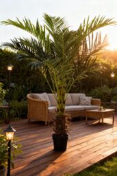 Living and Home 1.8m Fake Plants Artificial Plants Indoor Décor Areca Palm Tree with Black Plastic Pot in Green - thumbnail 2