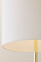 ValueLights Esme Linen Tall Lamp Shade Ceramic Table Midi Floor Lamp in Cream - thumbnail 4