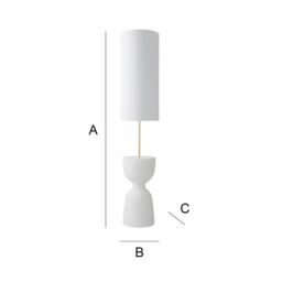 ValueLights Esme Linen Tall Lamp Shade Ceramic Table Midi Floor Lamp in Cream - thumbnail 7