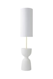 ValueLights Esme Linen Tall Lamp Shade Ceramic Table Midi Floor Lamp in Cream - thumbnail 6