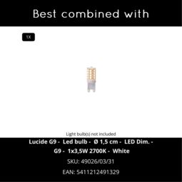 Lucide 'XERA' Dimmable Stylish Indoor Modern LED Up Down Wall Light 1xG9 in Black - thumbnail 6