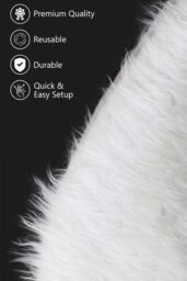 Neel Blue Velvet Christmas Tree Skirt Round Xmas Tree Base Mat - 1 metre in White - thumbnail 4