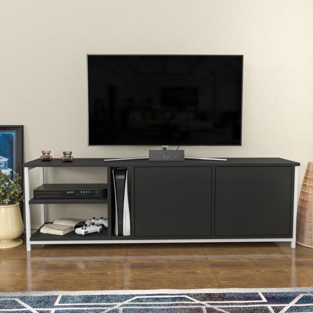 Decorotika Primrose TV Stand TV Unit for TV's up to 72 inch in Dark Grey - image 1