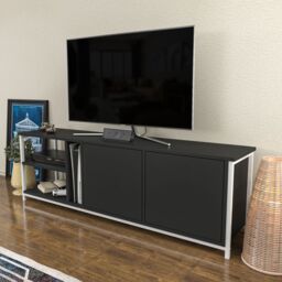 Decorotika Primrose TV Stand TV Unit for TV's up to 72 inch in Dark Grey - thumbnail 3