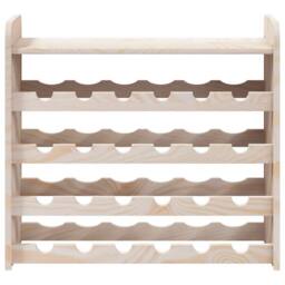 Berkfield Home Beautiful Wine Rack with Top Board 67.5x25x60 cm Solid Wood Pine in Natural - thumbnail 5