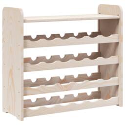 Berkfield Home Beautiful Wine Rack with Top Board 67.5x25x60 cm Solid Wood Pine in Natural - thumbnail 7
