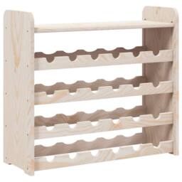 Berkfield Home Beautiful Wine Rack with Top Board 67.5x25x60 cm Solid Wood Pine in Natural - thumbnail 3