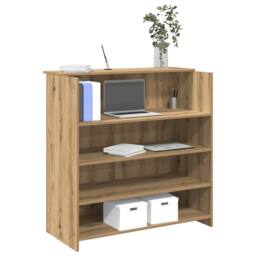 Berkfield Home Reception Desk Artisan Oak 100x50x103.5 cm Engineered Wood in Brown - thumbnail 2
