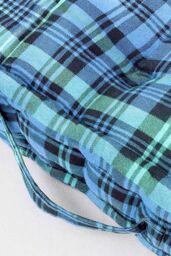 Homescapes Cotton Black Watch Tartan Floor Cushion in Blue - Size: 40 cm x 40 cm - thumbnail 4