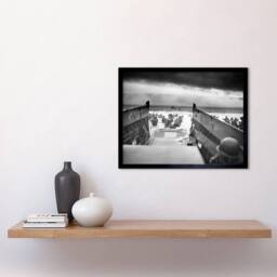 "Artery8 Sargent Into Jaws of Death D Day Landing Normandy WWII Framed Art in Grey - Size: W12"" x H16""" - thumbnail 2