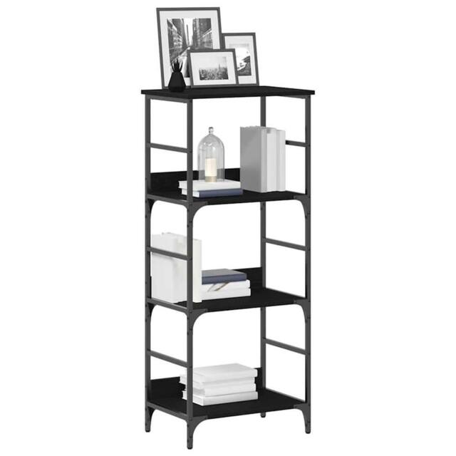 Berkfield Home Modern Bookshelf Black Oak 50x33x117, 5 cm Engineered Wood & Steel - image 1