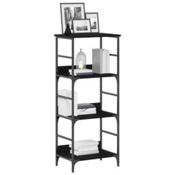 Berkfield Home Modern Bookshelf Black Oak 50x33x117, 5 cm Engineered Wood & Steel - thumbnail 1