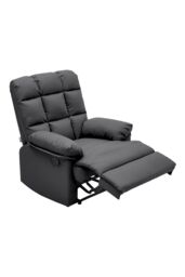 H&O Direct Contemporary Faux Leather Upholstered Reclining Lounge Chair in Black - thumbnail 4