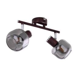 Netlighting Pallo Twin Ceiling Spotlight Bronze Colored Smoke Glass Shade 2x E14 - thumbnail 2