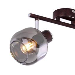 Netlighting Pallo Twin Ceiling Spotlight Bronze Colored Smoke Glass Shade 2x E14 - thumbnail 5