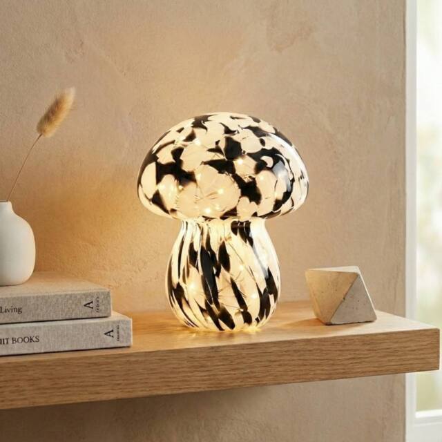 Garden Greatness Light Up Spotted Mushroom Lamp in Black - image 1