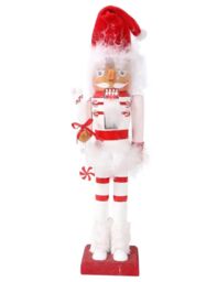 Shatchi 38cm Wooden Santa Nutcrackers Soldiers Christmas Ornament 3pcs Set in Red - thumbnail 3