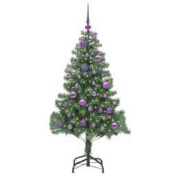 Berkfield Home Christmas Tree with 150 LEDs with Stand Green 150 cm PVC - thumbnail 3