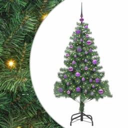Berkfield Home Christmas Tree with 150 LEDs with Stand Green 150 cm PVC - thumbnail 2