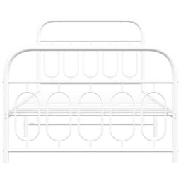 Berkfield Home Metal Bed Frame without Mattress with Footboard White 100x190cm - Size: 100x190 cm - thumbnail 4