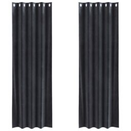 Berkfield Home Blackout Curtains with Eyelets 2 pcs Dark Grey Velvet - thumbnail 2
