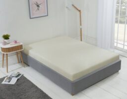 New Edge Blinds Brights Collection Non Iron Fitted Sheet in Cream - Size: King - thumbnail 1