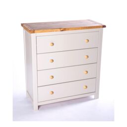 Cabinet Bits Argenta 4 Drawer Chest of Drawers Wood Knob in Light Grey - thumbnail 3